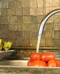 metal tile backsplash