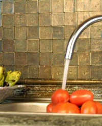 metal tile backsplash